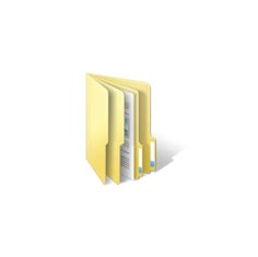 three yellow folders sitting next to each other