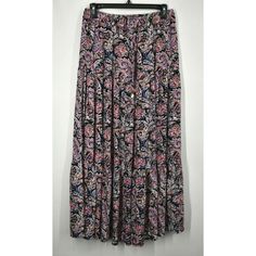 Bi-State Sales Shop Our Store Catherine Catherine Malandrino Womens Navy Paisley Tiered Floral Maxi Skirt S Timeless Floral Printing Decorates A Tiered Maxi Skirt For A Simple, Versatile Look. - Elasticized Waist - Allover Floral Print - Imported Measurements In Inches: Sizelengthwaists3613 All Measurements Are Approximate. We Are Human And Sometimes A Measurement May Be Off By A Very Small Amount. The Measurements Are Of The Item Listed. See Photos For Details About Condition, And Any Flaws The Spring Paisley Print Flowy Maxi Skirt, Spring Flowy Maxi Skirt With Paisley Print, Casual Paisley Print Flowy Skirt, Patterned Printed Skirt, Summer Tiered Skirt With Paisley Print, Casual Paisley Print Skirt, Bohemian Long Skirt With Paisley Print, Casual Boho Print Long Skirt, Paisley Print Skirt For Spring