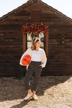 Classy with a twist—the Audrey Wide Leg Pants in Black Polka Dot are here! #falloutfits #fallaesthetic #fall #latesummeroutfits #falloutfitswomen #fallhair #halloween #pumpkin #joggers #wideleg #polkadot Late Summer Outfits, Albion Fit, Fall Must Haves, Stylish Jumpsuit, Black Polka Dot, Outfit Inspo Fall, Fall Outfits Women, Cozy Sweaters, Black Pants