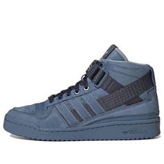 adidas Parley x Forum Mid 'Altered Blue' GX6985 Adidas High-top Sneakers For Outdoor Activities, Blue Athleisure High-top Sneakers With Boost Midsole, Blue Sporty Outdoor Basketball Shoes, Blue Athleisure High-top Sneakers With Round Toe, Blue High-top Sneakers With Round Toe For Athleisure, High-top Adidas Sneakers For Outdoor Activities, Blue Athleisure Sneakers With Three Stripes Branding, Urban Blue Sneakers For Outdoor, Blue High-top Athleisure Sneakers With Boost Midsole