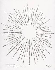 the words are arranged in a circle on white paper