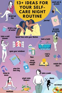 Night Routine Checklist, Self Care Night Routine, Night Routine Ideas, Pamper Evening, Self Care Night, Tea Journal, Pamper Night, Pampering Routine, Routine Ideas