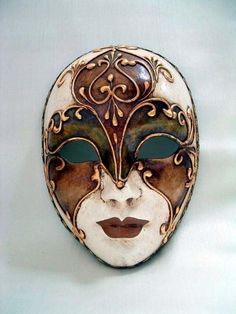 Mens Masquerade Mask, Venice Mask, Venetian Carnival Masks, Antique Porcelain Dolls, Ceramic Mask, Mask Drawing, Mask Painting, Venetian Masquerade