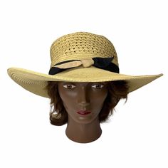 Halogen Tan Black Woven Straw Wide Brim Beach Summer Sun Hat Womens One Size Brand: Halogen Size Type: Regular Size: One Size Style: Sun Hat Material: Straw Color: Tan Secondary Color: Black Pattern: Solid Lightweight Boater Hat For Vacation, Lightweight Boater Hat With Short Brim For Vacation, Casual Lightweight Boater Hat For Beach, Lightweight Casual Straw Hat For Vacation, Casual Brimmed Boater Hat For Beach, Casual Lightweight Straw Hat For Vacation, Casual Boater Hat For Beach With Brimmed Shape, Casual Brimmed Boater Hat For Vacation, Casual Straw Hat For Warm Weather Vacation