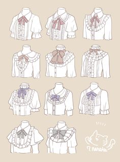 some different types of shirts with bows on them