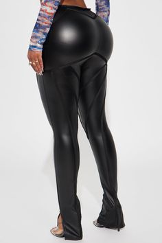 Available In Black. Faux Leather Legging Mid Rise Seaming Detail Stretch Elastic Waistband Self 95% Polyester 5% Spandex Contrast 80% Polyester 20% Spandex Imported | Do It Faux Leather Legging in Black size Large by Fashion Nova Stretch Leather Full-length Bottoms, Stretch High-waisted Faux Leather Leggings, Stretch Faux Leather Full-length Pants, Stretch Full-length Black Leather Pants, Leather Legging, Tight Faux Leather Full-length Leggings, Faux Leather Leggings, Leather Leggings, Black Faux Leather