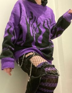 Emo Purple Outfit, Clothes Astethic Vintage, Black And Purple Aesthetic Outfit, Outfits To Put Your Oc In, Purple Emo Outfits, Colorful Alternative Outfits, Purple Alt Outfit, Purple Emo Aesthetic, Colorful Alt Outfits