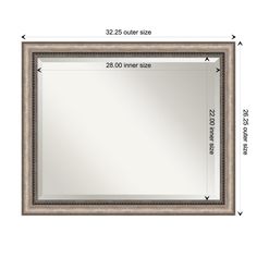 a large mirror is shown with measurements for the size