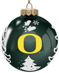 a christmas ornament with the letter o on it