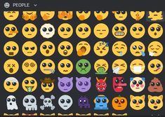 an image of many different emoticions on a computer screen with the words people