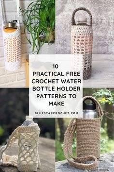 crochet water bottle holder patterns to make