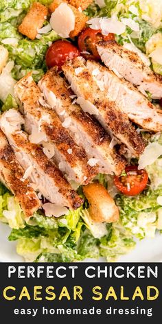 Grilled Chicken Caesar Salad is a healthy, fresh meal with lean protein and crisp veggies! This step-by-step guide will show you how to make homemade Caesar dressing and a perfect chicken salad from scratch! Grilled Chicken Caesar, Fresh Meal, Chicken Caesar, Chicken Caesar Salad