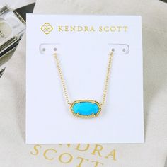 Nwt Kendra Scott Elisa Necklace. The Stone Is A Newer One, The Color Of The Turquoise Magnesite Is Darker Blue. I Will Not Accept The Offer For A Bundle Deal, A 15% Discount Will Apply Automatically. - Turquoise Magnesite - Chain: 15" + 2" Extension; Pendant: 1" X 3/8" - Gold Plated - Lobster Clasp Brand New With Card And Pouch, No Gift Box. Please Check My Store For Other Colors And Styles!! Kendra Scott Elisa Necklace, Preppy Necklaces, Elisa Necklace, Xoxo Jewelry, Kendra Scott Necklace Elisa, Preppy Accessories, Preppy Gifts, Kendra Scott Elisa, Jewelry Kendra Scott