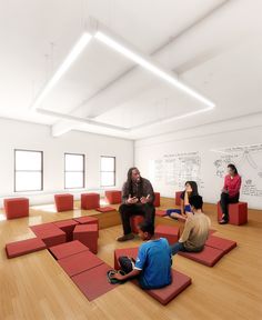 a group of people sitting on top of yoga mats