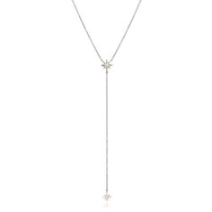 This lariat necklace is set in 14k gold and features 7 hand set diamonds. This necklace is on an 16-18" adjustable chain, with a 3" lariat dangle. Starburst Minis, Lariat Necklace, Conflict Free Diamonds, Cute Jewelry, Chain Lengths, Diamond Necklace, Silver Necklace, Fine Jewelry, Diamonds