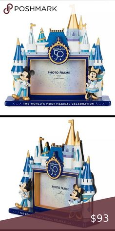 DISNEY MICKEY AND MINNIE 50th Anniversary Picture Frame Anniversary Picture Frame, Disney Mickey And Minnie, Castle Pictures, Tema Disney, Anniversary Pictures, Disney 100, Picture Frame Shop, Disney Addict