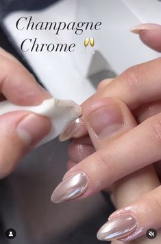 Chrome Nail Designs, Champagne Nails, Nye Nails, Elegant Nail, Chrome Nails Designs, Sassy Nails, Elegant Nail Designs, Nail Designs Tutorial, Chrome Color