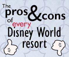 the pros and cons of every disney world resort logo on a white background