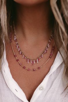 Kate Davis, Delicate Choker, Necklace Stack, Colorful Stones, Gemstone Choker, Liquid Metal, Garnet Necklace, Romantic Design, Peach Moonstone