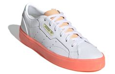 Adidas SLEEK W FW5463 Trendy White Adidas Sneakers, Adidas Logo Sneakers Spring Sportswear, Summer Adidas Sporty Sneakers, Adidas Summer Lace-up Sneakers, Adidas Sporty Summer Sneakers, Adidas Lace-up Sneakers For Summer, White Athleisure Sneakers For Summer, Pink Adidas Sneakers For Summer, Adidas Pink Sneakers For Summer