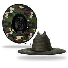 *If patch options are not visible, please refresh page* Looking to make some shade? Check out our new dark olive Lifeguard Straw Hat, made of 100% Lindu Straw with a camo-lined brim. Durable and reliable, this hat won't disappoint like those cheap ones - it's from trusted brand Richardson, known for their top-notch material and products (...and they may cost a bit more, but it's worth it). One size fits most, with an interior elastic band for comfort and fit. Please allow approximately 5 busines Brown Military Hat For Hunting, Military Camouflage Trucker Hat With Flat Brim, Military Camouflage Trucker Hat With Curved Bill, Adjustable Military Camouflage Hat, Camouflage Military Trucker Hat For Outdoor, Water Proof, Straw Hat, Build Your Own, Worth It