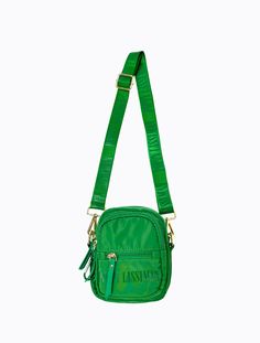 Poppy Lissiman - Nifty Camera Bag - Grass Green Green Nylon Backpack Shoulder Bag, Green Nylon Bags With Pockets, Everyday Green Nylon Shoulder Bag, Green Nylon Shoulder Bag For On-the-go, Functional Green Shoulder Bag With Adjustable Strap, Green Nylon Bag With Detachable Strap, Green Nylon Crossbody Bag, Functional Green Crossbody Shoulder Bag, Functional Green Shoulder Bag With Detachable Strap