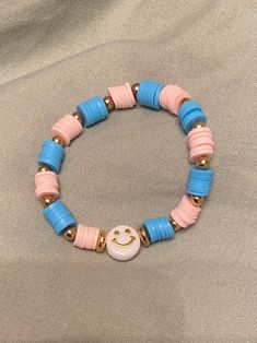 💗💙 Moana Clay Bead Bracelet, Baseball Clay Bead Bracelet, Bracelet Perle Heishi Homme, Bracelet Heishi Nom, Bracelet Heishi Homme Bleu, Candy Bracelet, Clay Bracelet, Cotton Candy, Sofia