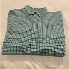 Green And Blue Plaid Long Sleeve Button Down Shirt. No Outside Pocket. Size Large. Nwot Never Been Worn. Excellent Condition. Great For The Holidays! Green Collared Shirt For Business Casual, Green Business Casual Tops With Buttons, Green Buttoned Tops For Business Casual, Ralph Lauren Casual Shirt For Business Casual, Plaid Casual Tops For Business, Plaid Casual Top For Business Casual, Plaid Tops For Business Casual, Ralph Lauren Blue Tops With Button Closure, Blue Ralph Lauren Tops With Button Closure