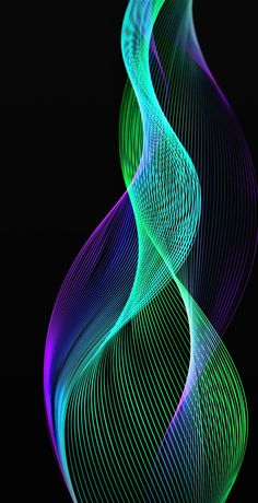 an abstract image of wavy lines on a black background