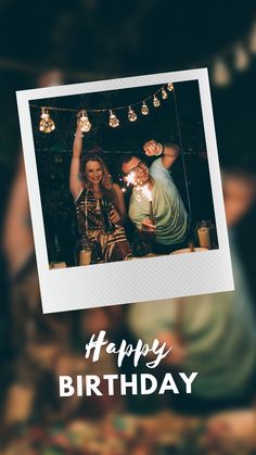 two people holding sparklers in their hands with the caption happy birthday