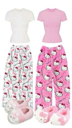 #aesthetic #cute Cute Matching Clothes, Y2k Pjs, Y2k Pajamas, Bff Matching Outfits, Matching Fits, Matching Outfits Best Friend, Kitty Clothes, Hello Kitty Clothes, Mode Zara