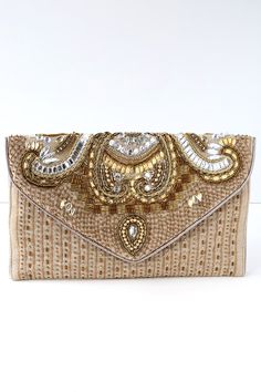 Constantinople Gold Beaded Clutch Chic Beige Embellished Clutch, Embroidered Beige Clutch For Party, Festive Embellished Beige Clutch, Beige Envelope Clutch For Party, Santorini Wedding, Perfect Date, Beaded Clutch, Envelope Clutch, Lulu Dresses