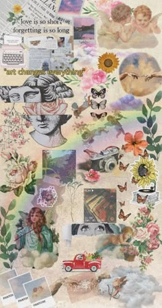 a collage of images with flowers, pictures and words on them that say love is to always forgeting is so long