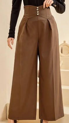 Cute Pants, Mocha Brown, Vintage Pants, Pleated Pants, Pants Pattern