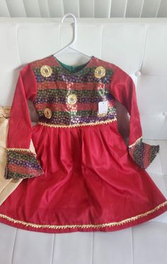 Pakistani - Indian Girl's beautiful party dress. Festive Fitted Dress For Dress-up Occasions, Festive Fitted Dress For Dress-up Events, Festive Long Sleeve Dress For Festivals, Festive Fitted Dresses For Formal Occasions, Festive Fitted Party Dress, Festival Party Wear Dresses, Fitted Dresses For Festive Costume Party, Sequin Dresses For Celebrations And Festivals, Fitted Dresses For Costume Party And Festive Season