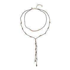 "This gorgeous Bella Uno metal beaded cord Y-necklace features two layers for a unique and stylish look that you're sure to love! This gorgeous Bella Uno metal beaded cord Y-necklace features two layers for a unique and stylish look that you're sure to love! Pendant length: 6 in. Chain length: 18 in. with 3-in. extender Chain type: cord Metal: zinc Plating: gold tone, silver tone Finish: worn Packaging: decorative card Please note, due to the high value of this item, a signature may be required Festival Lariat Necklace In Metal, Long Adjustable Necklace For Festival, Festival Metal Lariat Necklace, Adjustable Bohemian Lariat Necklace With Clavicle Chain, Adjustable Multi-strand Metal Beads Jewelry, Festival Lariat Necklace With Adjustable Cord, Adjustable Cord Lariat Necklace For Festivals, Adjustable Metal Layered Necklace With Beaded Chain, Metal Lariat Layered Necklace With Adjustable Chain