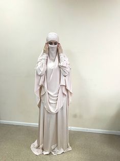 Muslim Maxi Dress / Franch Jilbab / Muslim Clothing / Lase Kaftan/ Festival Clothing / Hijab/ Long Sleeve Dress / Wedding Abaya - Etsy Vietnam Modest Wedding Niqab For Eid, Elegant Long White Khimar, Modest Style Khimar For Wedding And Eid, Maxi Length Khimar For Wedding, Modest Long Sleeve Khimar For Wedding, Modest Long Sleeve Wedding Khimar, Elegant Long Sleeve Wedding Niqab, Cream Abaya For Wedding On Eid, Cream Abaya For Wedding And Eid