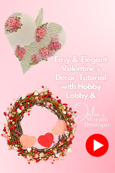 Looking for some new Valentine's Decor this year? This tutorial is just what you need to make 2 very distinct projects. One elegant heart design and one playful wreath are just a click away. Julie will show you step by step in this youtube tutorial how to create these special looks. With just a quick trip to your local Hobby Lobby you can make them as shown or use it as a springboard to create your own unique designs.
#hobbylobby #julieswreathboutique #youtubetutorial #valentine'sdecor Valentines Day Craft Ideas, Valentines Day Craft, Valentine Wreath Diy, Valentine's Wreath, Diy Valentine