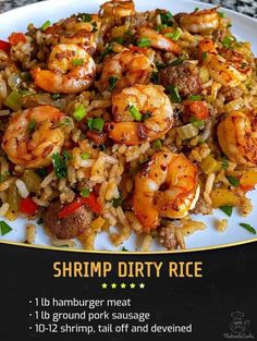 shrimp and rice dish served on a plate