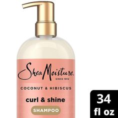 Transform your dry, brittle hair into bouncy, vibrant waves and curls with SheaMoisture Coconut & Hibiscus Curl & Shine Shampoo. This cruelty-free hair product gently cleanses, improves hair's health, and restores shine. Blended with neem oil, it improves hair elasticity while reducing the occurrence of breakage. It leaves your curls moisturized and shining. When used with conditioner, it offers 24-hour frizz & humidity control. Hibiscus Shampoo, Cruelty Free Hair Products, Shea Moisture Coconut, Coconut Hibiscus, Dry Brittle Hair, Shea Moisture, Neem Oil, Hair Product, Brittle Hair