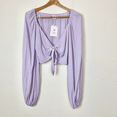 Hidden Brand Purple Cropped Long Sleeve Blouse Nwt In Excellent Condition New With Tags Please See Photos For Measurements (In Inches). We Are Happy To Answer Your Questions! Size:L Super Fast Shipping: We Ship Out The Next Business Day! #200l23 W 11oz Solid Cropped Long Sleeve Top For Spring, Cropped Long Sleeve Top For Spring, Trendy Purple Tops For Brunch, Chic Cropped Long Sleeve Top For Summer, Cropped Cotton Long Sleeve Top For Spring, Chic Cotton Long Sleeve Top For Summer, Fitted Long Sleeve Top For Spring Brunch, Spring Purple Tops For Daywear, Chic Long Sleeve Purple Crop Top