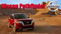 the nissan pathfinder suv is driving on a dirt road