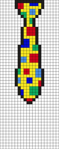 a cross stitch pattern with an image of a penguin in the middle and colors on it