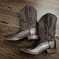 Great Boots, Just Not Quite My Style. Leather Sole, Lightly Used. Size 10. Snake Skin Boots, Snakeskin Boots, Mens Cowboy, Mens Cowboy Boots, James Brown, Cowboy Western, Western Cowboy Boots, Western Boots, Snake Skin