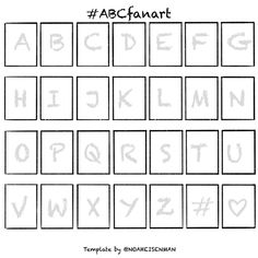 the abc and letter worksheet is shown in black and white, with letters drawn on