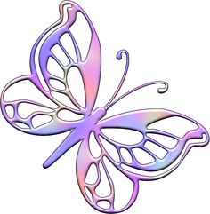 a purple and pink butterfly on a white background