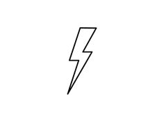 a black and white drawing of a lightning bolt