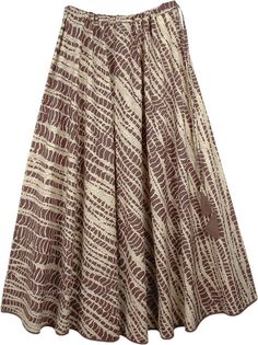 A simple cotton free flowing brown toned long skirt that flows to a beautiful full sweep; one size flexible drawstring waist.  The fabric is extremely smooth to touch and drapes well and adapts well from warm daytime to cooler evenings. #tlb #Misses #MaxiSkirt #Printed #CottonSkirtwithDrawstring #SummerLongCottonSkirt Cotton Brown Maxi Skirt For Spring, Spring Brown Cotton Maxi Skirt, Brown Cotton Maxi Skirt For Spring, Brown Cotton Long Skirt, Long Brown Cotton Skirt, Brown Cotton Flared Skirt, Brown Long Cotton Skirt, Flowy Cotton Flared Maxi Skirt, Brown Cotton Gathered Skirt Bottoms