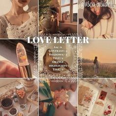 a collage of photos with the words love letter