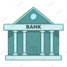 a bank building with columns and the word bank on it